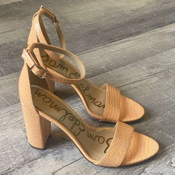 Sam Edelman ‘ Yaro ’ Block Heel Sandal Women’s Sz 9.5 Coral Croc Print NWOT - Picture 5 of 11